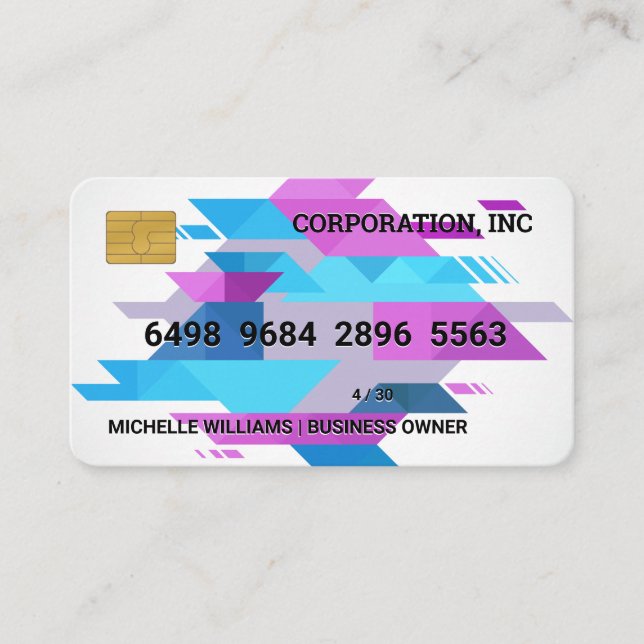 Kredit-kort | Triangles Colorful Abstrakt Visitkort (Framsida)