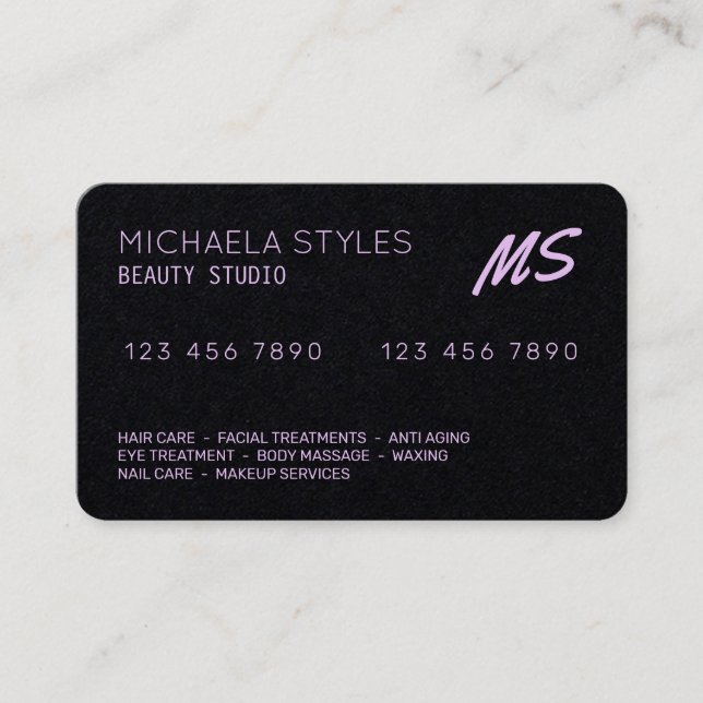 Kredit-kortet ser inspirerad rosa svart ut visitkort (Framsida)