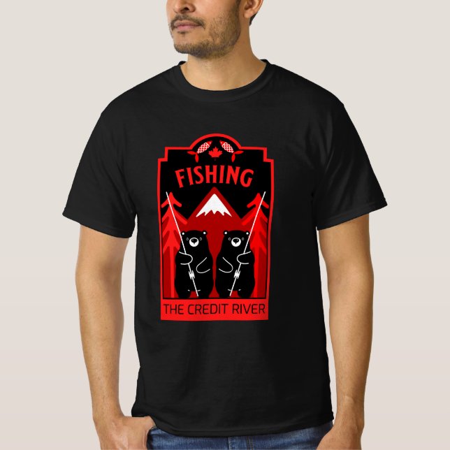 Kredit River Fishing Canada T Shirt (Framsida)