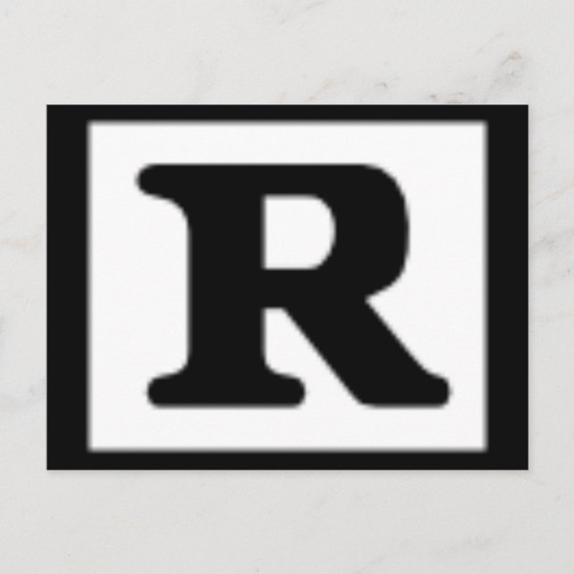 Kreditbetyg R, klassificeringssystem Vykort (Framsida)