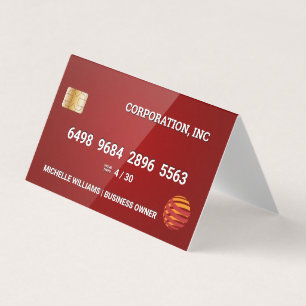 Kreditkort Glossy Red Visitkort