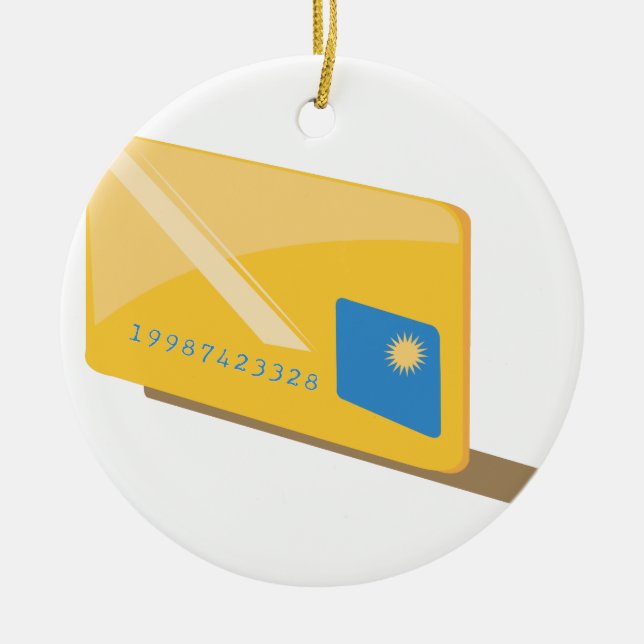 Kreditkort Julgransprydnad Keramik (Framsidan)