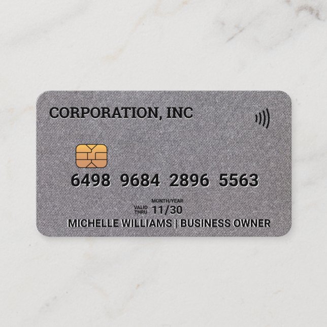 Kreditkort | Linens bakgrund Visitkort (Framsida)