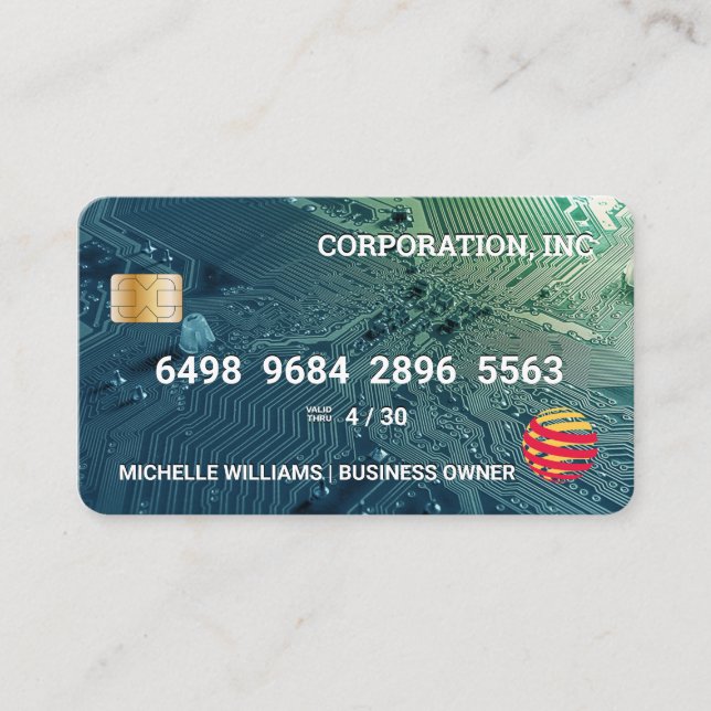 Kreditkort | Mikrochip för kretskort Visitkort (Framsida)
