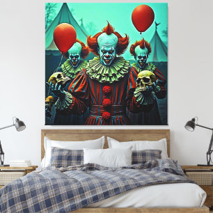 Kreepy Clown Horror Scene Design Canvastryck