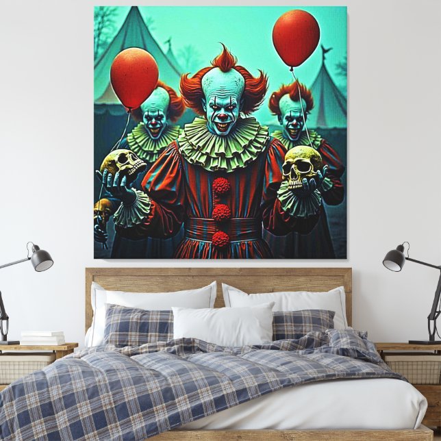 Kreepy Clown Horror Scene Design Canvastryck (Insitu (sovrum))