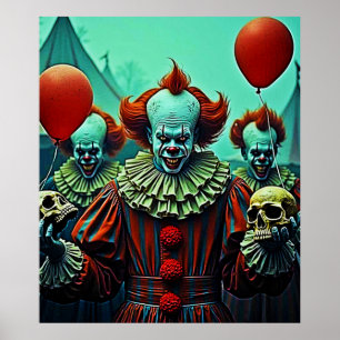 Kreepy Clown Horror Scene Design Poster