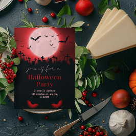 Kreepy Evil Ögon kyrkogård och Fladdermus illustra Inbjudningar