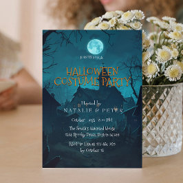 Kreepy House i Skogen Kids Halloween fest Inbjudningar