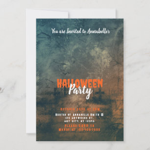 Kreepy och Scary Cemetery Halloween fest Inbjudningar