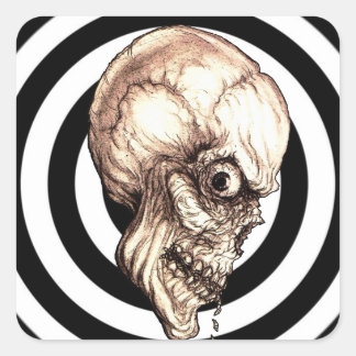 KREEPY SKULL FYRKANTIGT KLISTERMÄRKE