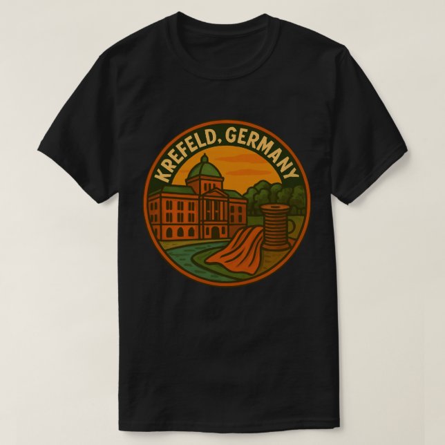Krefeld Tyskland Palats Konst T Shirt (Design framsida)