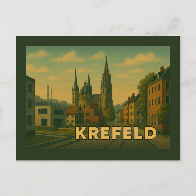 Krefeld Tyskland Stad Konst Vykort (Framsida)