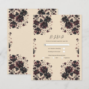 Krem Beige Vintage Shabby Chic Dyster Blommig RSVP Inbjudningar