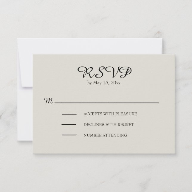 Krem och Brun Rustik Bröllops RSVP OSA Kort (Framsida)