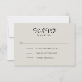 Krem och Brun Rustik Bröllops RSVP OSA Kort