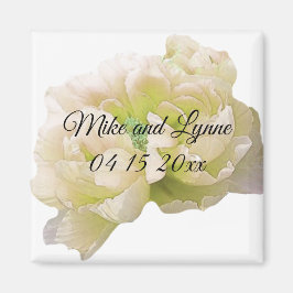 Kremfärgad Påfågelblomma Magnet