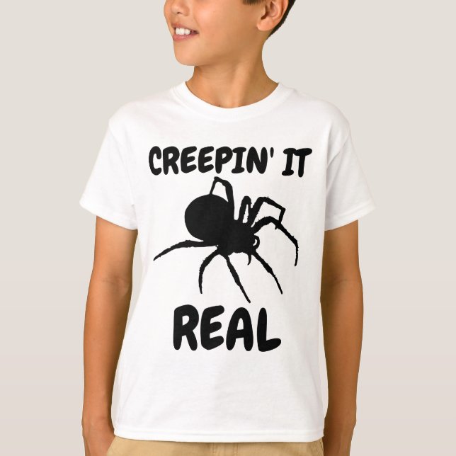 KREPIN'IT REAL Kids FUNny Spider T-Shirts (Framsida)