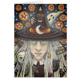 KREPY WITCH, EVIL ÖGA, GOTH GREETARD CARD Blank OBS Kort