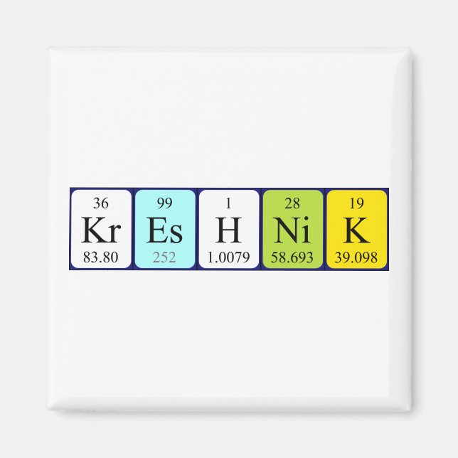 Kreshnik periodisk magnet bord namn (Framsidan)