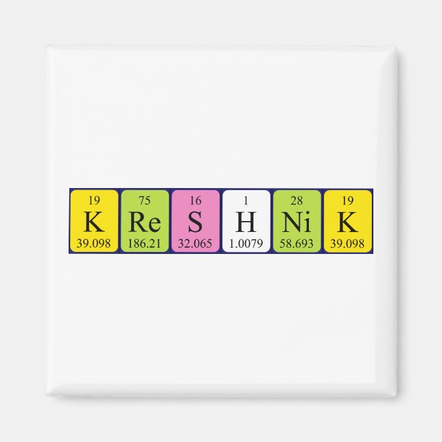 Kreshnik periodisk magnet bord namn (Framsidan)