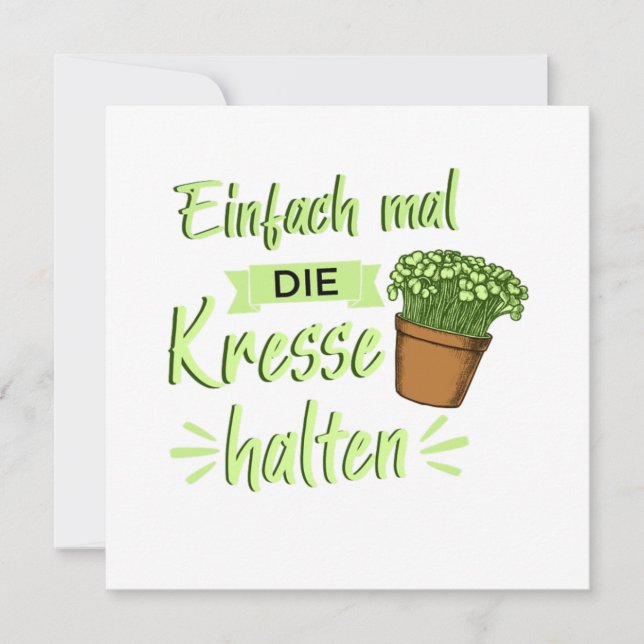 Kresse Halten Garten Grtner Gardener  Gif Inbjudningar (Framsida)