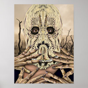 Kreta Fågelskrämmor Poster av kvinnlig skräckbild