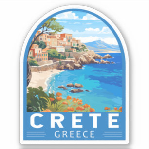Kreta grekiska Vintagen Travel Art Klistermärken