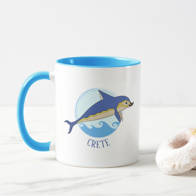 Kreta, Grekland, Minoan Dolphin & Vågar Mugg (Med munk)