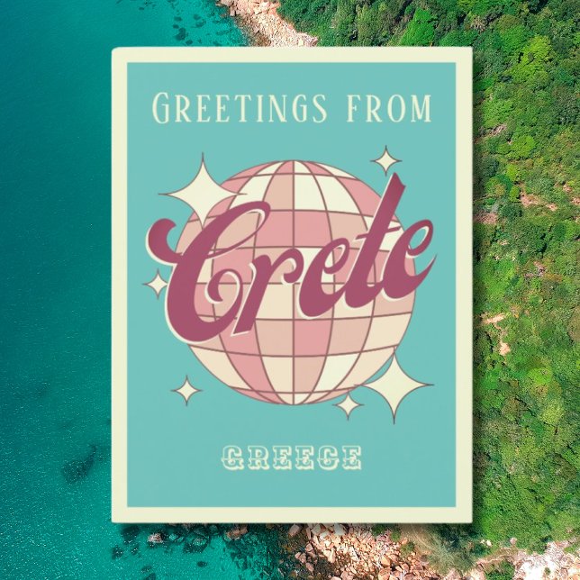 Kreta Grekland semester Retro Vintage vykort (Skapare uppladdad)