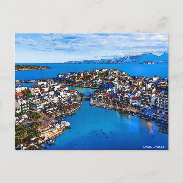 Kreta, Greklands vykort (Framsida)