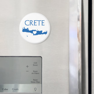 Kreta Karta Blue och White Magnet