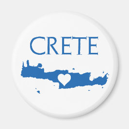 Kreta Karta Blue och White Magnet