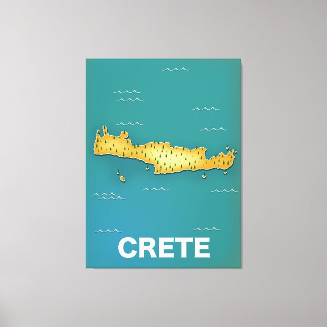 Kreta kartresa affisch canvastryck (Framsida)