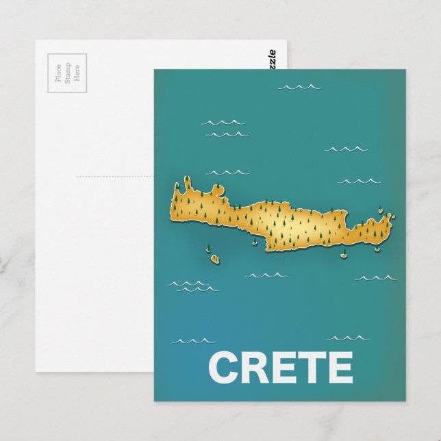 Kreta kartresa affisch vykort (Fram/baksida)