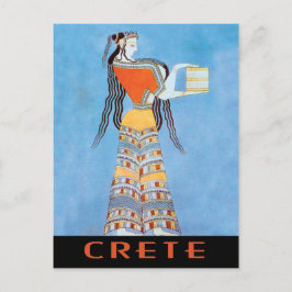 Kreta med Mycenaean Woman Fresco Vykort