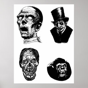 Kreta monster skapar skräckbilder poster