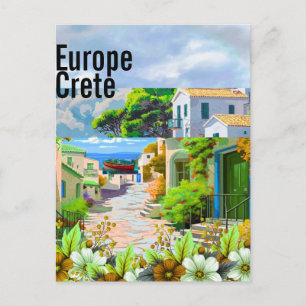Kreta Resa vykort konst, Kreta Grekland Resa konst