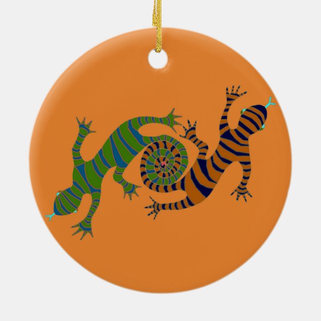 kretsa ödlor julgransprydnad keramik (Baksidan)