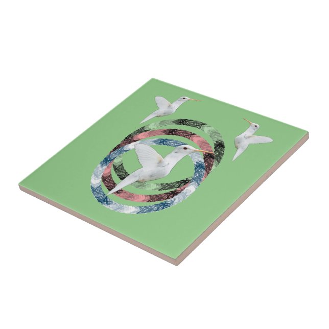 Kretsar av keramiskt plattfåglar kakelplatta (Sidan)