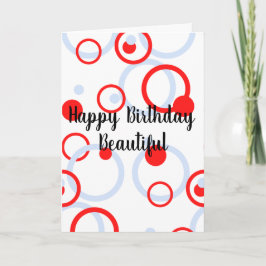 Kretsar formade Baby blue och röda gratulationskor Kort