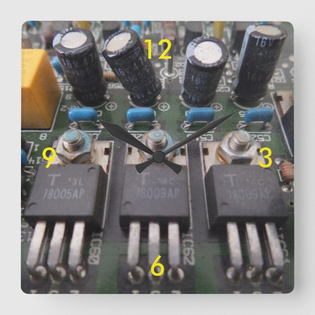 Kretsar Fyrkantig Klocka (Framsida)