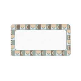 Kretsar i adressetikett för tuggbar brun och Grönt