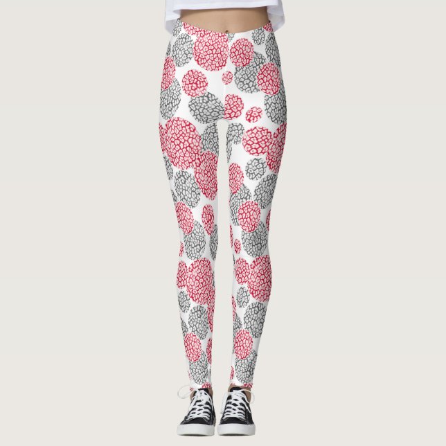 Kretsar med grått- och rödleoparsskinn leggings (Framsida)