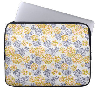 Kretsar med gult och blåleopard laptop fodral