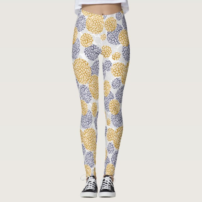 Kretsar med gult och blåleopard leggings (Framsida)