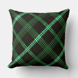 Kretsar med skrapad grönt, kor-justerade fyrkanter kudde