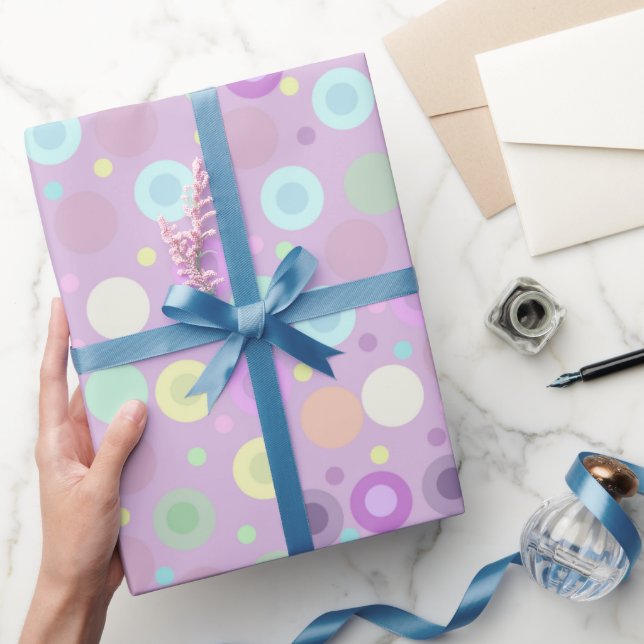 Kretsar och punkter Pastel Soft Mysigt Färg Presentpapper (Gifting)