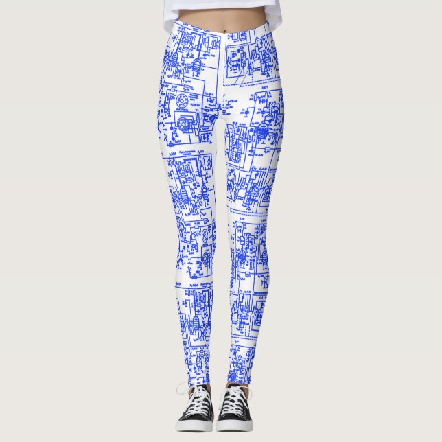 Kretsbalkar (cyan) leggings (Framsida)