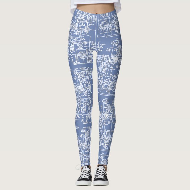 Kretsbalkar (vita) leggings (Framsida)